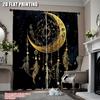 2Pcs Boho Moon Curtain Celestial Star Galaxy Starry Sky Tarot Dreamcatcher Curtains Suitable For Bedroom Living Room Dining Room