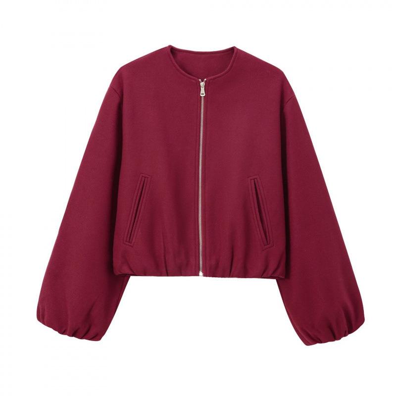 Popular Spring Autumn Fashion Versatile New Women's Clothing Round Neck Jacket Coats