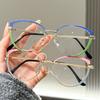 European and American glasses metal cat eyes color changing anti blue light fashionable and versatile trendy glasses
