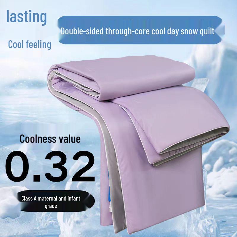 Nylon Cooling Silk Summer Quilt - Ice Cream Black Tech, Machine Washable for Air Conditioning and Dorms