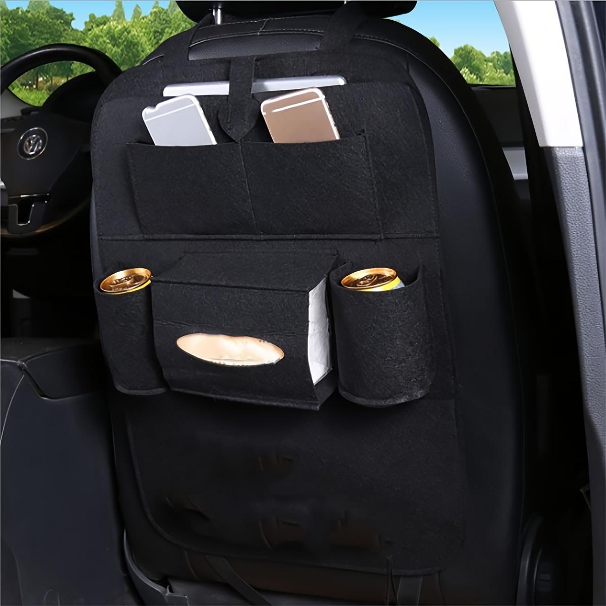 Black Felt Car Organizer Bag, Vehicle Seat Back Storage Pouch with Multiple Pockets, 1-Pack чёрный