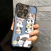 Cartoon Cute Hamster Plating Phone Case For Iphone 16 17 Pro Max Air 16E 14 15 Plus 12 13 Mini Anti-Fall Airabag Cover