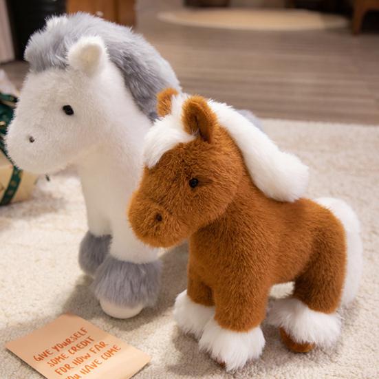 Little Pony Plush Toy Adorable Foal Stuffed Animal Doll Soft Realistic Horse Plushie Christmas Birthday Gifts for Children Friends Family