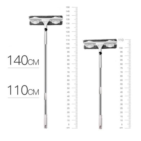 Double Sides Glass Cleaning Brush Telescopic High-rise Window Cleaner Wiper