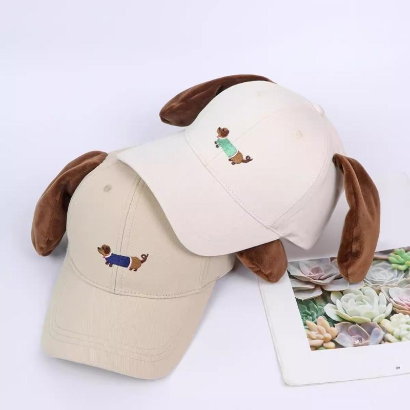 Women Baseball Hat Cartoon Lovely Cartoon Fun Dachshund Hat for Idol Concert Shows Embroidery Caps for Adults