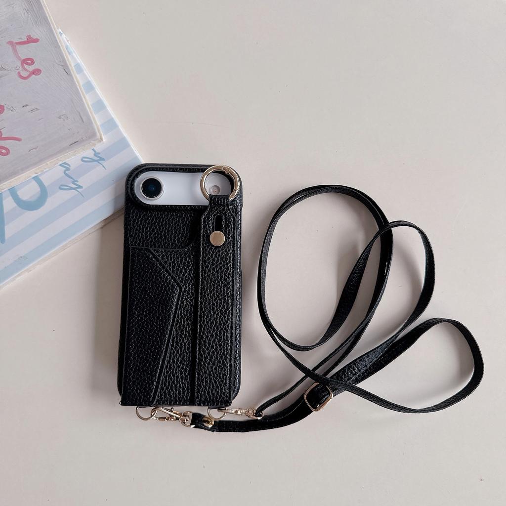 Wrist Strap Crossbody Ring Holder Cards Solt Magnetic Wallet Leather Case For iPhone 17 Pro Max 16 Plus 15 14 Long Lanyard Cover