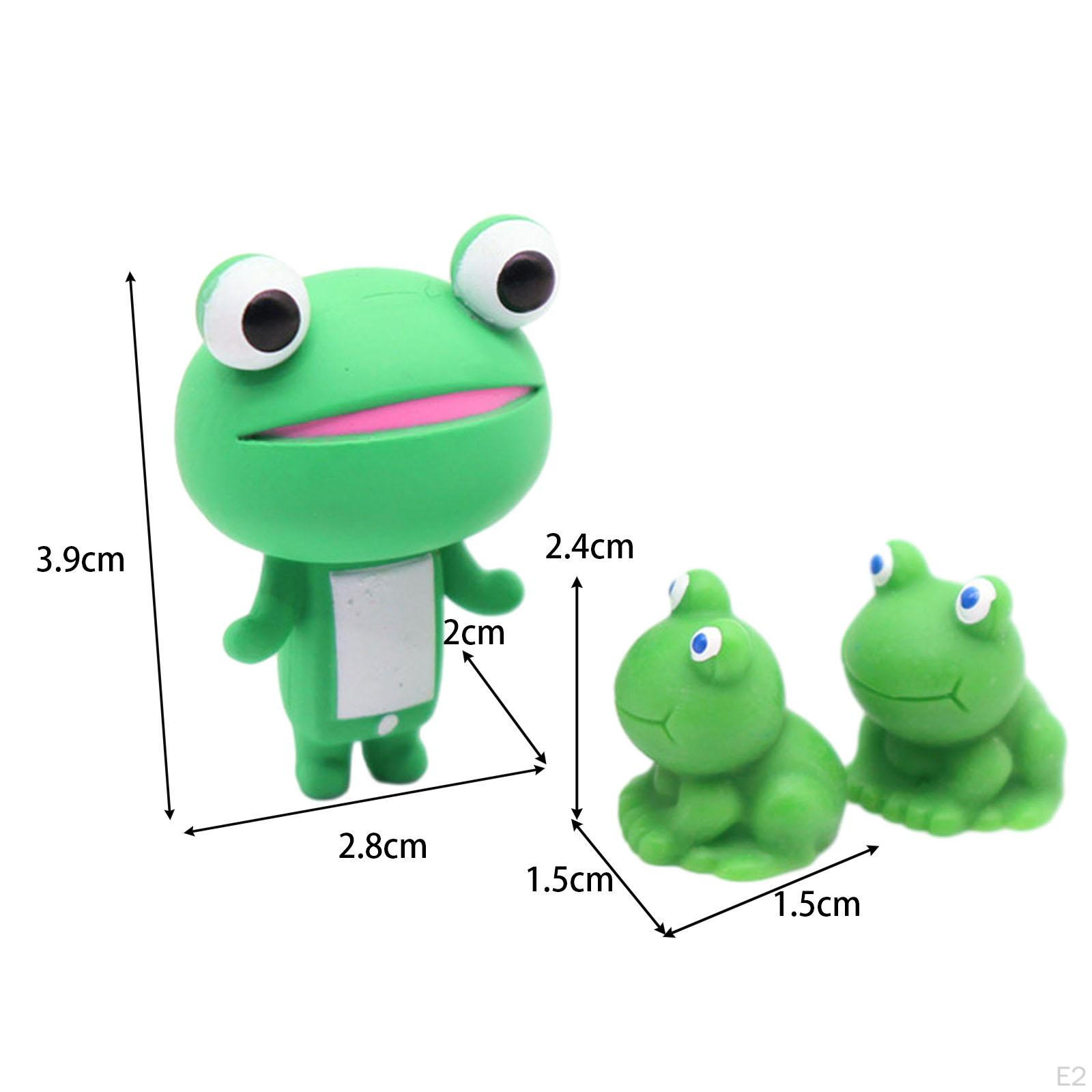 3x мини-смола лягушки кукольный домик декор животные модель милый сказочный сад поделки — фото 3