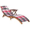 VidaXL Garden Chaise Lounge with Table and Cushion Outdoor Sunbed Patio Recliner Terrace Lounge Chair 3061600