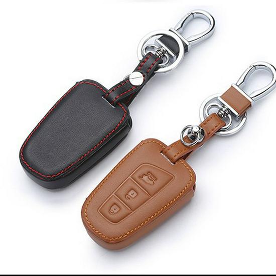 Hyundai IX35/45 New Santa Fe Genuine Leather Key Fob Cover - 3/4-Button Protection
