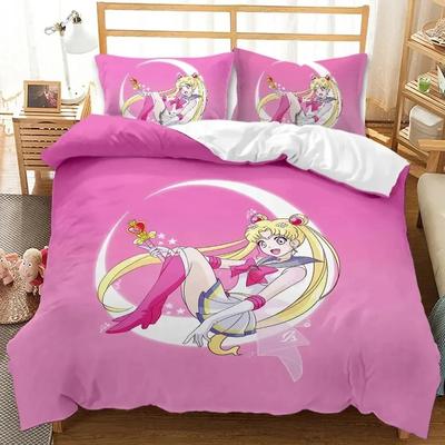 Cartoon S-Sailor Moon Bedding Sets Exquisite Bed Supplies Set Duvet Cover Bed Comforter Set Bedding Set Luxury Birthday Gift