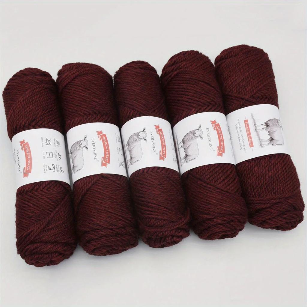 5 szt. Przędza z wełny merynosów Wielokolorowa Gruba Robótka Ręczna Materiały Miękka i Ciepła 500g/1.1lb Łącznie Ręczne Dzierganie i Szydełkowanie Materiały do Rękodzieła DIY