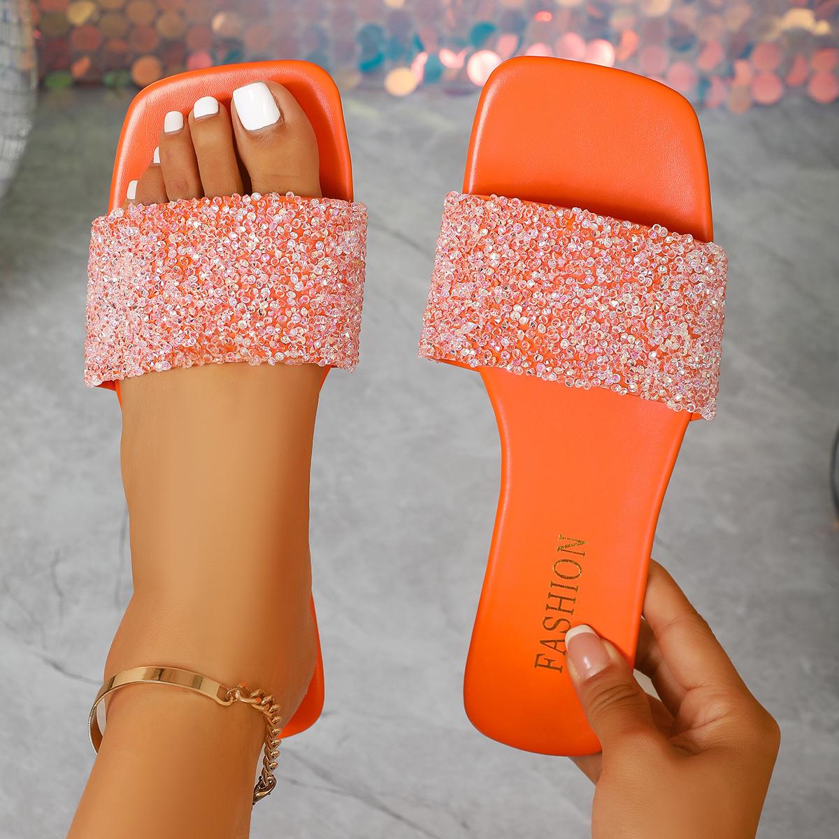 

Fashion 2025 New Women Slippers Outdoor Beach Slippers Luxury Platform Flats Sandals Summer Fashion Sandals Thick Sole Slides Women 35 оранжевый