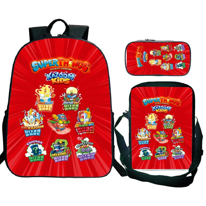 3Pcs/set Superzings Kazoom Kids Backpack Superthings Teenager Students Schoolbag Rucksack Children Laptop Daypack