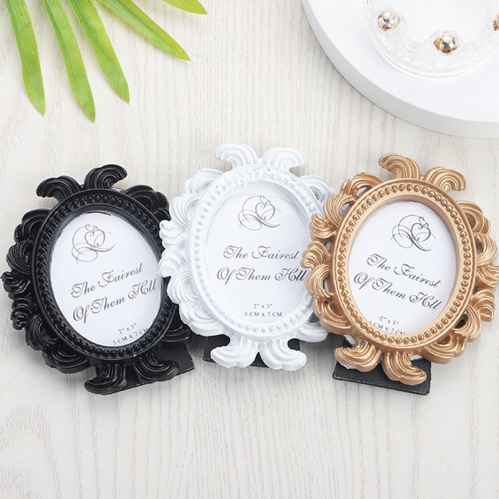 4Pcs Vintage Photo Frame Mini Resin Picture Display Frame Home Bedroom Desktop Wedding Family Photo Holder Decoration