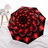1pc Red, Mandala, Symmetry Umbrella with Plastic Handle,Compact & Stylish,Suitable for All Seasons YS331018