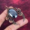 Shungite Gemstone Pendant Copper Wire Wrapped Designer Pendant Handmade Jewelry
