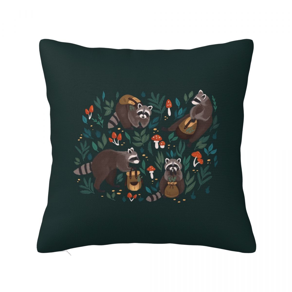 

Nerdy Raccoons Cartoon Animal Square Pillowcase Cushion Cover Pillow Case Throw Pillow Cover for Home Sofa Living Room 12x12Inch