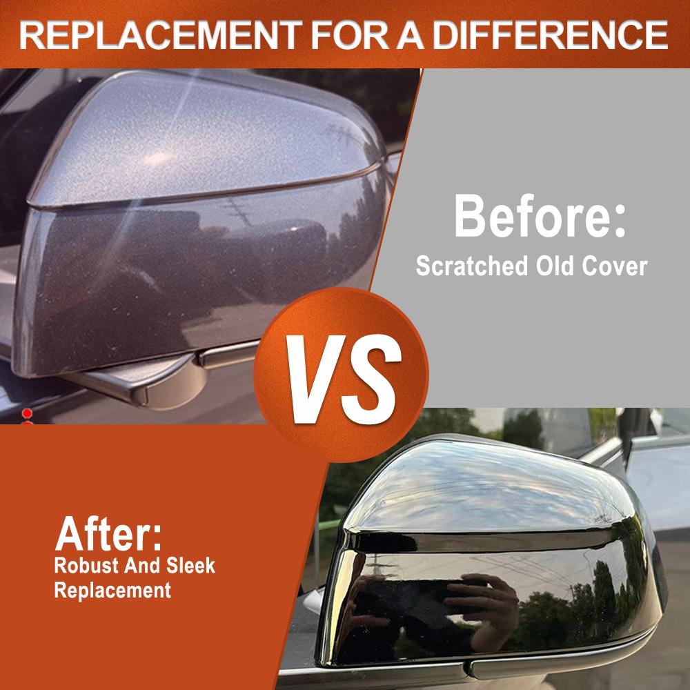 2pcs Side Rearview Mirror Cap Wing Mirror Cover Sticker Trim for Tesla Model Y Juniper 2026-2026 Left Hand Drive