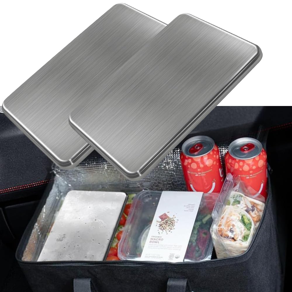 Ghiaccioli Monster in acciaio inossidabile perfetti per portapranzo e set da 2, a lunga durata, potenti, refrigeranti, a lunga durata, riutilizzabili, sottili,