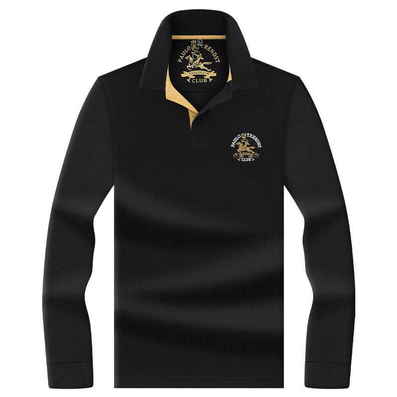 

STORN Spring Autumn Men s Polo Shirts High Quality Long Sleeve Embroidery Solid Color Casual Male T-shirts Man Tees 4XL