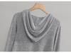 Women's Slimming High Elasticity Knitted Hoodie - Autumn/Winter Style, Warm Long Sleeve Casual Top