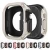 2 In 1 Case for Apple Watch Series 10/9/8/7/SE/6/5/4 Ultra 46mm 42 45 40 44 49mm TPU + PC Shockproof Protector Bumper for Iwatch