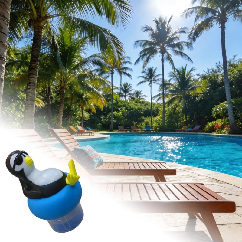 Easy Rotating Floating Chemical Dispenser For Chlorine Tablets With Foldable For Space Saving Storage Convenience