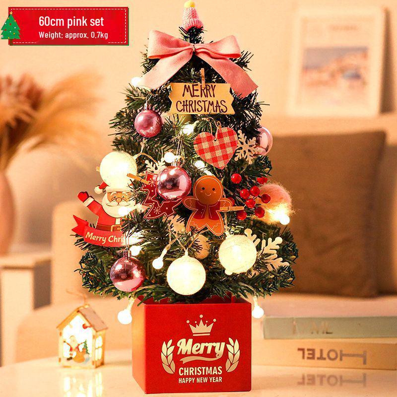 2024 Mini Christmas Tree with Lights: Stylish Tabletop Ornament for Home Decor