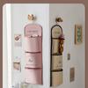 3/7 Pockets Creative Wall Mounted Storage Bag,Satin Organizer with Hooks for Keys Sundries,Multi-Purpose Hanging Bags Home Decor