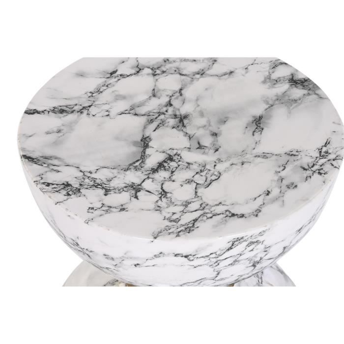 Table d'appoint - Blanc - Fer - 33 x 33 x 35 cm - Design contemporain