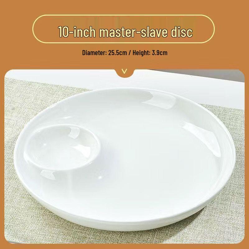 White Ceramic Divided Dumpling Plate