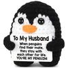 Hand-Knitted Penguin Wool Plush Ornament with Positive Energy Card