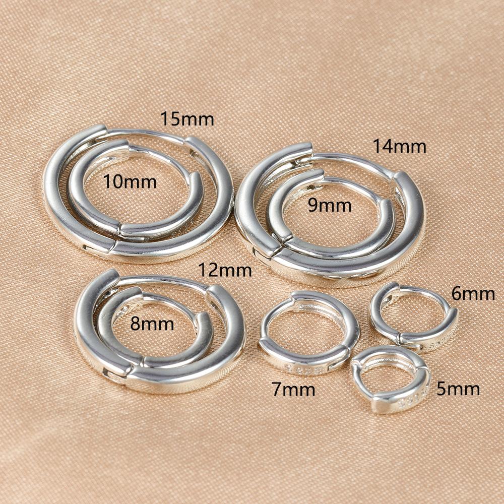 2PCS Minimal Crystal Zirconia Stainless Steel Hoop Earrings Small Huggie Thin Cartilage Earring Helix Tragus Piercing Jewelry