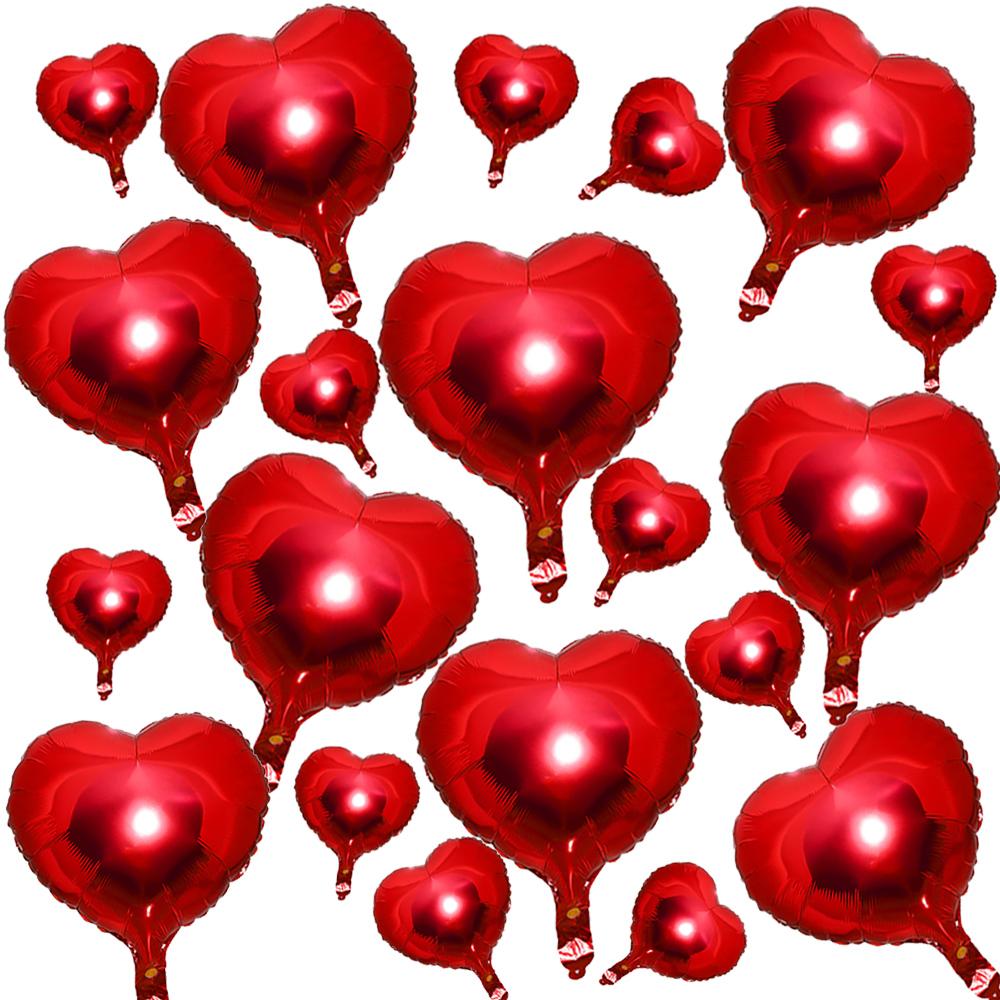 10/1Pcs Heart Shaped Foil Balloons Red Gold Love Shining Aluminum Film Balloon Baby Shower Wedding Birthday Party Decor Supplies