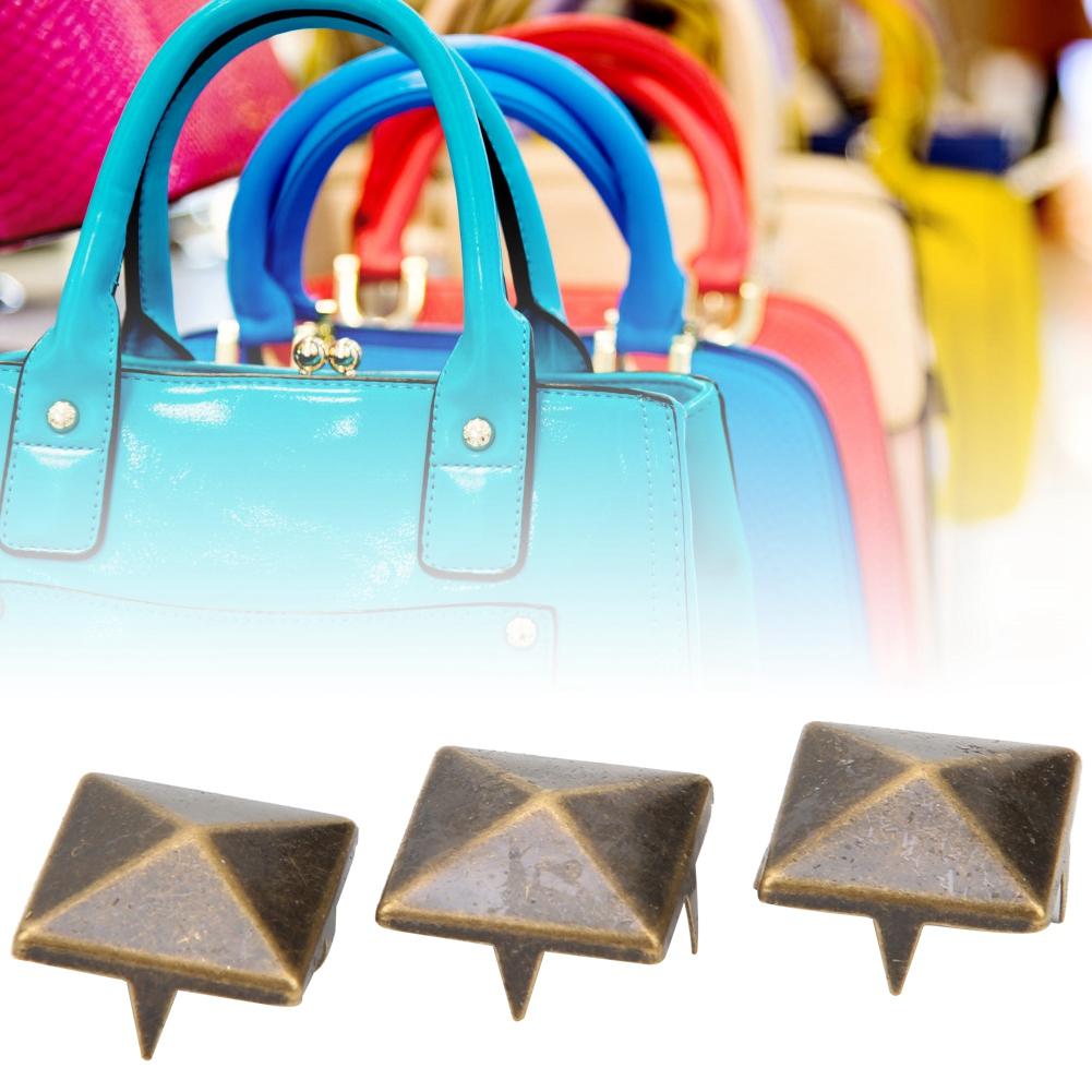 100pcs Square Pyramid Punk Rivets 4 Claw Metal Studs for Bracelets Clothing Shoes Handbag