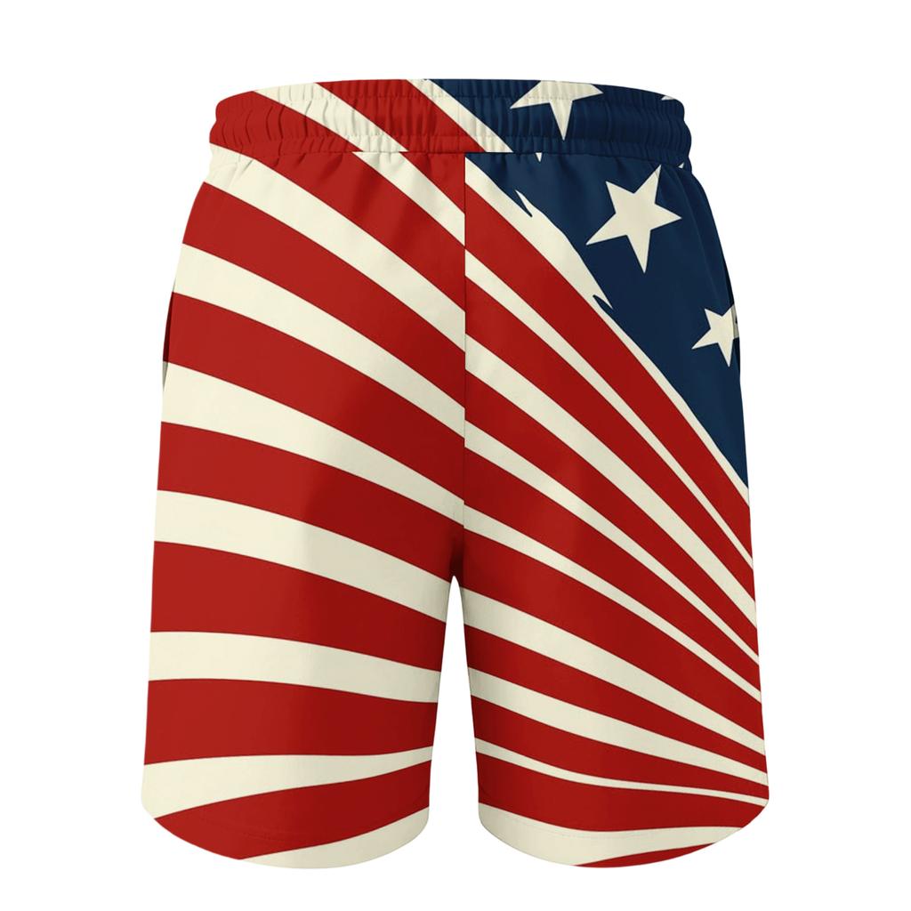 Men's Independence Day Printed Casual Drawstring Waist Shorts