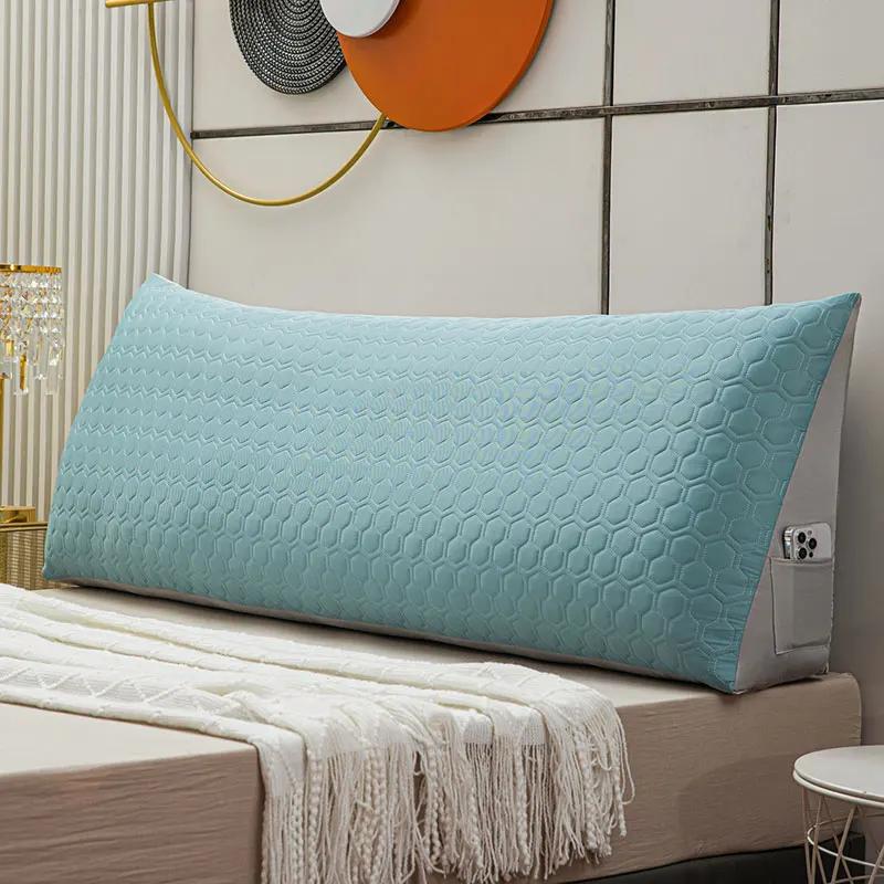 Cooling Latex Cushion Big Wedge Adult Backrest Removable Washable Sofa Reading Pillow Long Headboard Pillow for Bed Decor