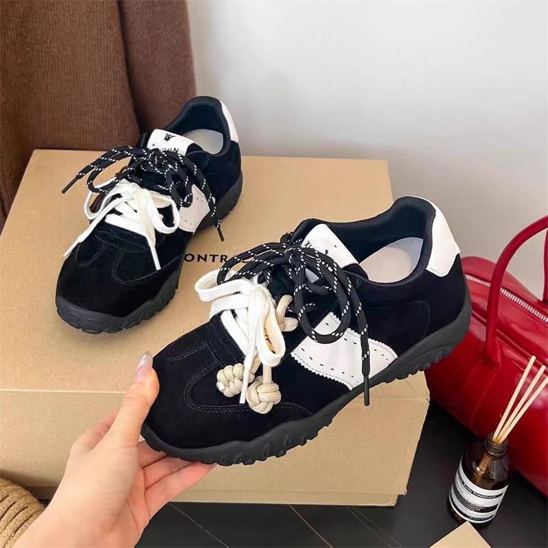 Small thick-soled German training shoes women's 2025 new spring and autumn season height increase casual sports shoes retro dad shoes