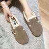 Fashion Faux Suede Lambswool Shoes Woman Cotton Fur Flats Winter Curly Lana Loafers Femme Warm Slip On Woolen Mocasines Snow Furry Botas