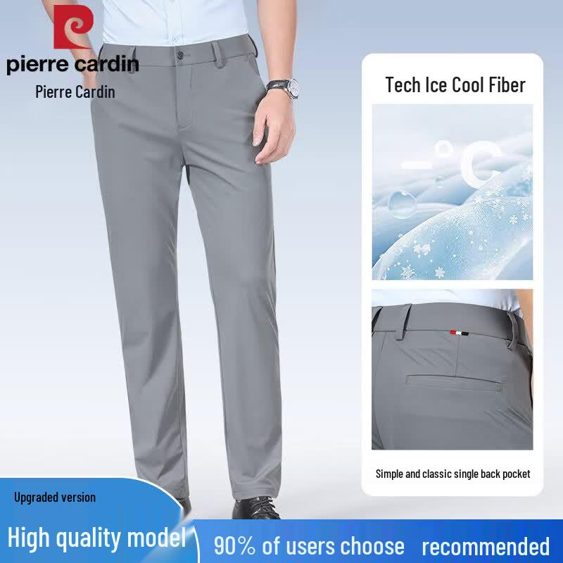 Pierre Cardin Men s Summer Anti-Wrinkle Stretch Straight Leg Trousers 38