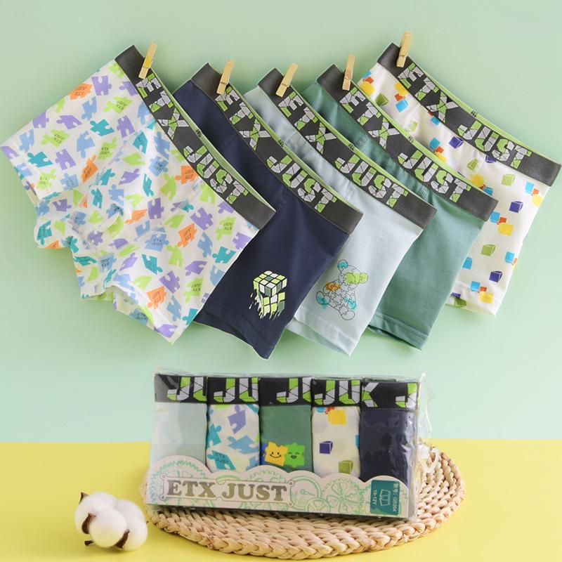 ETX Boys' Mid-Waist Boxer Briefs - Class A, Solid Color, Baby To Big Kids, Comfortable Four-Corner Shorts