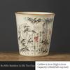 Taza de Té China de Bambú de 120 ml Cerámica Ru Yao Apertura Amarilla Hermosa Taza de Té Flores Vajilla Taza de Maestro Juego de Té KungFu