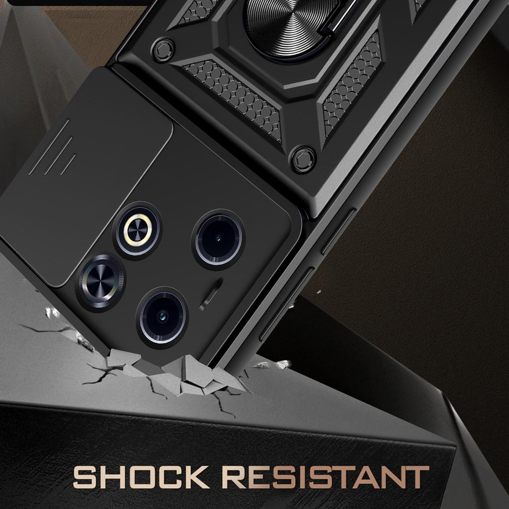 For Infinix Hot 40i/Smart 8 4G Cell Phone Case Slide Lens Lid PC+TPU Shell