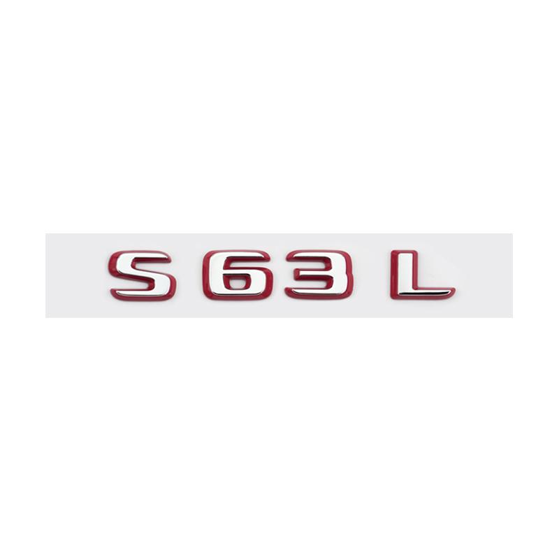 Suitable for Mercedes Benz rear letter sticker silver red version C63S GT63S S63LGLE53 SL63S modification W205 W206 C190 X290