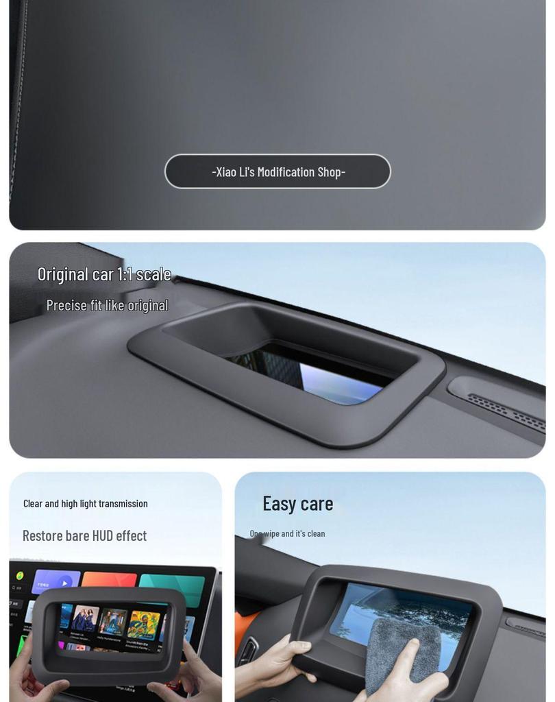 Ideal i6/i8L6L7L8L9 Head-Up Display Protective Frame & Dashboard HUD Cover – Accessories & Decoration