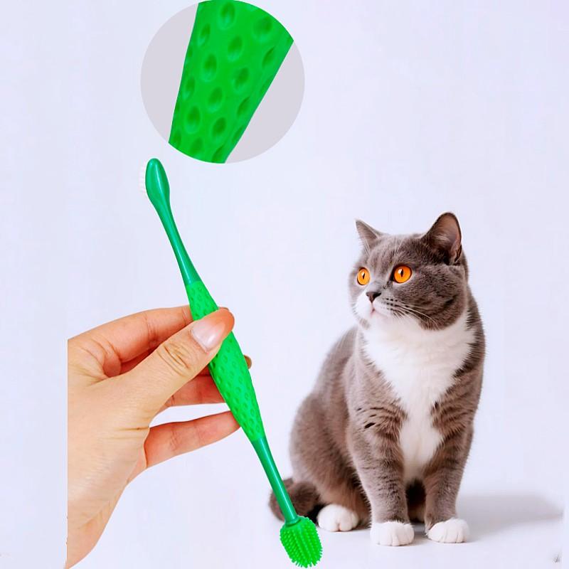 Dog Toothbrush Set Pet Toothbrush 3PCS Double Head Toothbrushes for Dog Teeth Cleaning Oral Care Cat Toothbrushes Pet Supplies