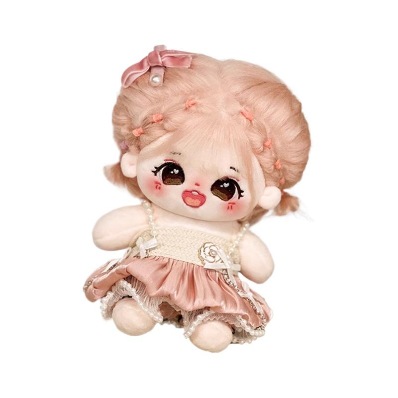 20cm Cute Cotton Plush Doll Outfit with Dress and Pants