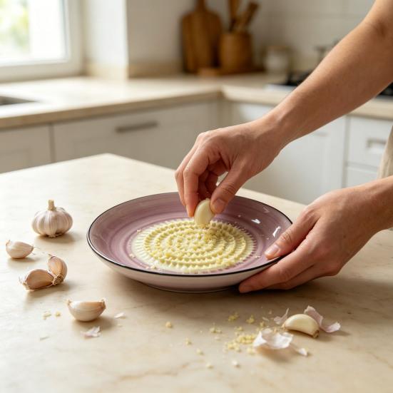 Keramická miska na strouhání česneku, Multifunkční talíř na mletí zázvoru pro potraviny, Španělská mísa na pečení rajčat, Kuchyňský nástroj
