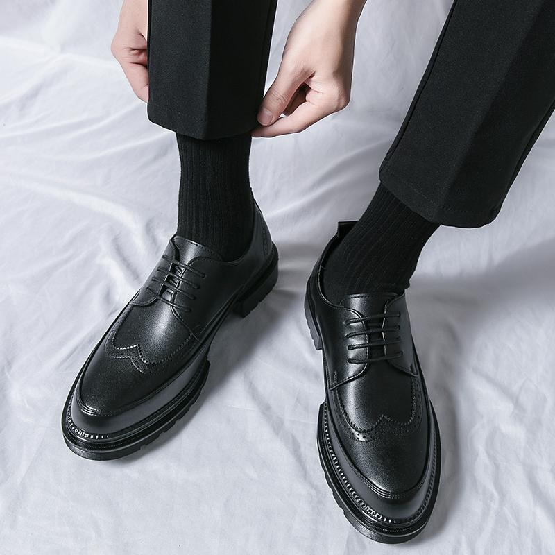 Spring New Men's Oxford Shoes Lace Up Business Low Heel Brand Designer Leather Shoes Outdoor Casual Shoes Gentlemen's Wedding