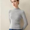 Women's Slim Fit Pure Cashmere Sweater, Half-High Neck, Soft Knit, Solid Color, 2026 Autumn/Winter Collection.